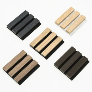 Acoustic Wood Slat Wall Panels Real Wood Veneer MDF Wooden Acoustic Panels with PET Felt