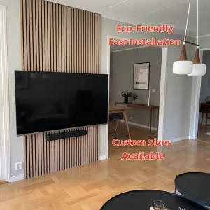 Acoustic Wooden Slat Wall Panels Soundproof Natural Wood Veneer Eco Friendly for Hotel Hospital