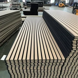 Acoustic Wooden Wall Panels Indoor Soundproof Wood Slat Acoustic Panels 3D Akupanel Wall Board for Home Decoration