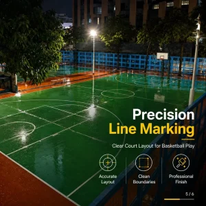 Acrylic Topcoat Eco-Friendly Anti-Slip Multi-Sport Court Flooring for Pickleball Tennis and Basketball UV Weather Resistant