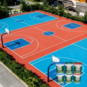 Acrylic Topcoat Water-Based Court Flooring for Tennis and Basketball Courts, Kindergarten Playgrounds, UV Weather Resistant