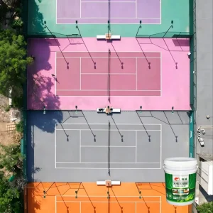 Acrylic Topcoat Water-Based Multi-Sport Court Flooring Tennis/Basketball/Volleyball/Badminton UV Weather Resistant Eco-Friendly