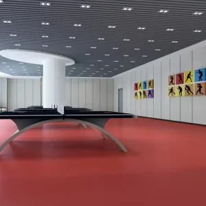 Adhesive Anti-Slip Indoor Table Tennis Court Sports Flooring with PVC Vinyl Mats