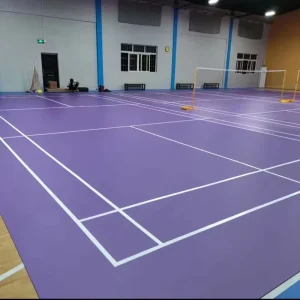 Adhesive Indoor Sports Gym Graphic Design Modern PVC Anti Slip Shock Absorbing Badminton Court Flooring Plastic Floor