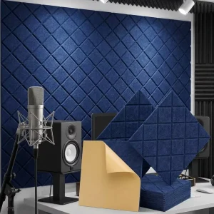 Adhesive Type Design Polyester Acoustic Panels Sound Absorbing Wall Tiles for Cinema Hall Decoration