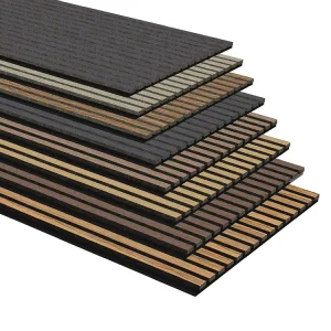 Akupanel 270 Soundproofing 120×300 Ceiling Material 240×60 Oak Mdf Pet Board Black Acoustic Wooden Slated Wall Panels