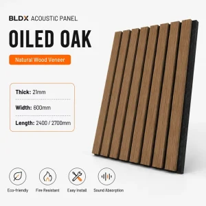 Akupanel Acoustic Panel MDF Wood Slat Wall Panelling Soundproofing Internal Cladding for Living Room Luxury Interior