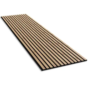 Akupanel Recycled PET Felt Acoustic Panel Natural Oak Acoustic Slat Wood Wall Panels for Living Room Bedroom Dining Room Office