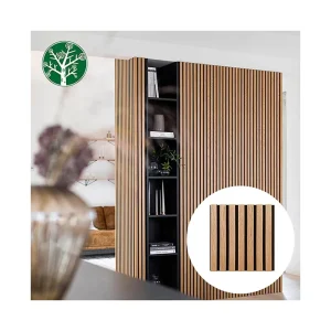 Akupanel Slatted Wooden Veneer Sound Proof Wall Panels Soundproof Wall Panel Wood Acoustic Panel