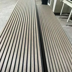 Akupanel Wall Decor Sound Absorbing Wood Slat Wall Panel Acoustic Polyester Acoustic Panels