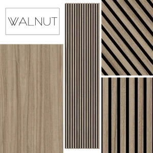 Akupanel Walnut Walls Panel Palilleria PET Polyester Acoustic Panels Interior Decorative Wooden Slat Acoustic Panels