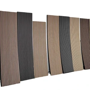 Akupanel Wood Veneer Sound absorbing Panels Mdf Wooden Slat Wall Panels Acoustics Panels