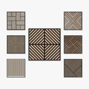 Akupanel Wooden Slat Acoustic Wall Panel Sound Absorbing Fireproof PET Felt Backing Decorative Room Divider