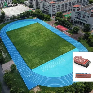 All Weather Synthetic Athletic Track Flooring Surface Rubber Runway PU UV Resistant