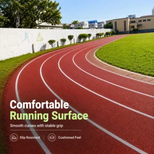 All-Weather Synthetic PU Rubber Athletic Track Flooring Surface, UV-Resistant