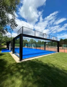 AlwaysGreen Grass Mobile Steel Artificial Grass Tile Padel Court 20x10M Temporary Portable Elevated Platform Outdoor Sports