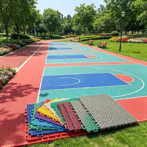 Anti-Aging PP Interlocking Multi-Sport Flooring for Outdoor Sports Venues
