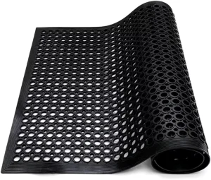 Anti-Fatigue Cushioned Kitchen Rubber Floor Mat Washable Non-Slip Recycled Tyre PET-Friendly Restaurant Garden Outdoor Mat