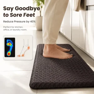 Anti-Fatigue Kitchen Mat Fan-Shaped Pattern Relieves Pressure on Feet Resists Dirt