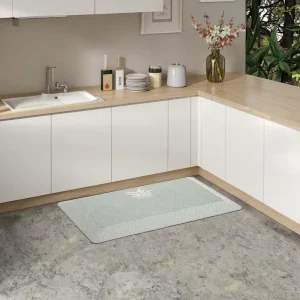 Anti Fatigue Mat Manufacturer Thailand Solid Color Modern Cut Pile Polyester Woven Fabric Thick Recycled Foam Kitchen Rugs