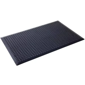 Anti Fatigue Mat Non Slip Waterproof Recycled Rubber Flooring with Beveled Edge Black 13mm Anti static First Grade