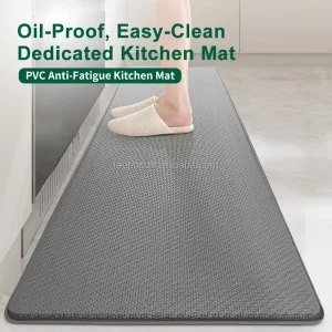 Anti-Fatigue PVC Floor Mat for Kitchen & Office Desk Durable Stain-Resistant Non-Slip Backing