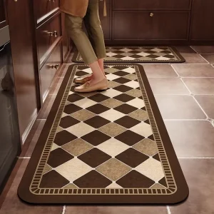 Anti-Fatigue Waterproof Non-Slip PVC Kitchen Mat, Thick Standing Desk Comfort Rug for Home Office
