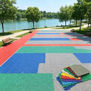 Anti-Mildew Interlocking Plastic Floor Tiles for Outdoor Badminton Courts