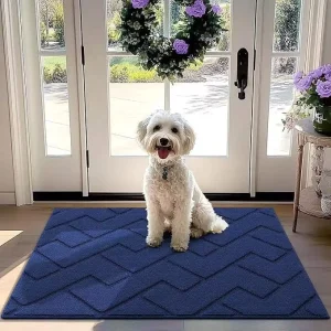 Anti-Shedding Shaggy Machine-Washable Bath Mat with Cat Pattern
