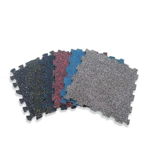 Anti-Shock Soft Rubber Interlock Gym Mat Outdoor Rubber Matting For Fitness Sport