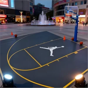 Anti-Skid PP Interlocking Removable Modular Sports Flooring Tiles for Basketball, Fire-Retardant