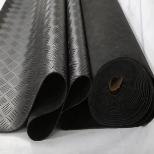 Anti Slip Black Garage Rubber Mat Flooring Custom Pattern Flooring Rubber Matting Roll