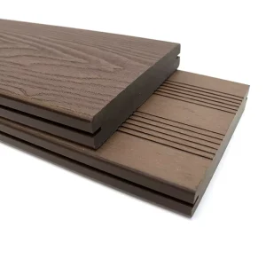 Anti-Slip Click WPC Wood Plastic Composite Decking Boards, Exterior Waterproof Outdoor Wood Flooring