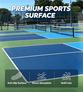 Anti-Slip Eco-Friendly Water-Based Acrylic Custom Color ISO-Certified Outdoor Tennis Flooring System with Shock Absorption