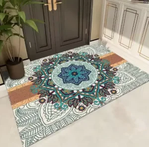Anti-Slip Indoor Entrance Door Mat, Dirt-Resistant Polypropylene/Polyester/Wool/Nylon, 10-12mm Thick