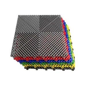 Anti-Slip Industrial PVC Plastic Vented Garage Floor Tiles PP Interlocking Modular Workshop Tiles 400*400mm