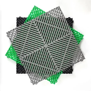 Anti Slip PP Plastic Interlocking Garage Floor Tiles Workshop Vented Flooring Mats for Car Washing Detailing Shop