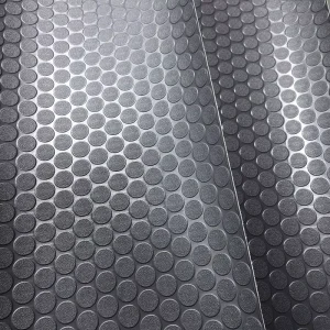 Anti-Slip Round Dot Coin Stud PVC Vinyl Flooring Mat For Garage Kitchen Gym Office & Staircase