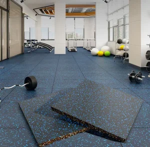 Anti-Slip Rubber Gym Flooring 40mm Thick CrossFit Tiles for Sports Areas