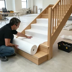 Anti-Slip Self-Adhesive Temporary Floor Protector, Disposable Protection Layer for Construction & Home Renovation