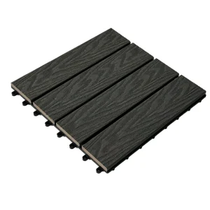 Anti-Slip Waterproof Eco-Friendly Fireproof Self-adhesive WPC Plastic Flooring Decking Tiles Customized Color Hotel Park Use DIY