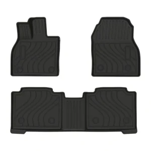 Anti-Slip Waterproof Rubber Car Mats Full Set 3 Pcs 2 mm Thick Geometric Pattern for BZ4X