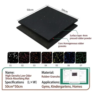 Anti-Slip Waterproof Soundproof Shock-Absorbing Heavy-Duty High-Density Interlocking Rubber Flooring for Commercial Gyms and Homes