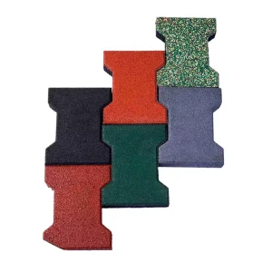 Anti Slip Wear Resistance Rubber Brick Pavers Interlocking Rubber Floor Tile Outdoor Rubber Tiles