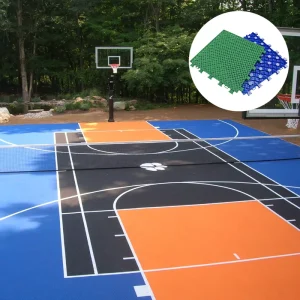 Anti UV Basketball Court Flooring Tiles Modular Interlock Tiles for Basketball Court Anti Thermal Buckling & Warping