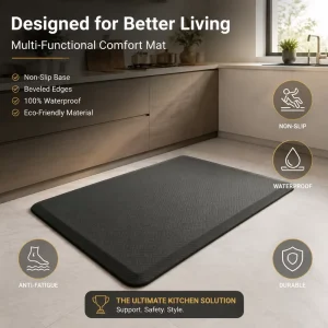 Anti-fatigue Kitchen Mat That Relieves Pressure on the Feet, Ideal for Those who Stand for Long Periods at Work