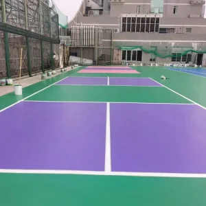 Anti slip Elastic Silicon PU Material Sports Floor Outdoor Pickleball Basketball Court Badminton Flooring Coating