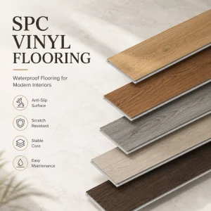 Anti-slip Floor Tiles SPC Marble Pattern Click Lock Soundproof EVA Underlay Durable Surface Retail Renovation Producer Bulk