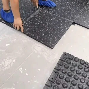 Anti slip Gym Rubber Flooring Mat with Colorful Dots Fitness Exercise Mat for Playground Sports Area