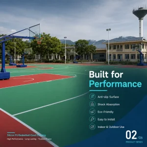 Anti slip Wear Resistant Silicon PU Material Sports Flooring with High Elasticity for Badminton Courts Volleyball Basketball